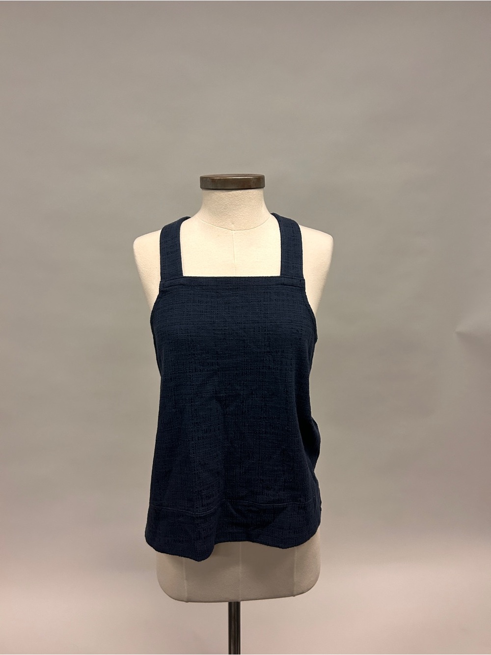 Madewell Navy Textured Square-Neck Tank